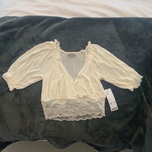 Urban Outfitters Plunging Surplice Crop Top